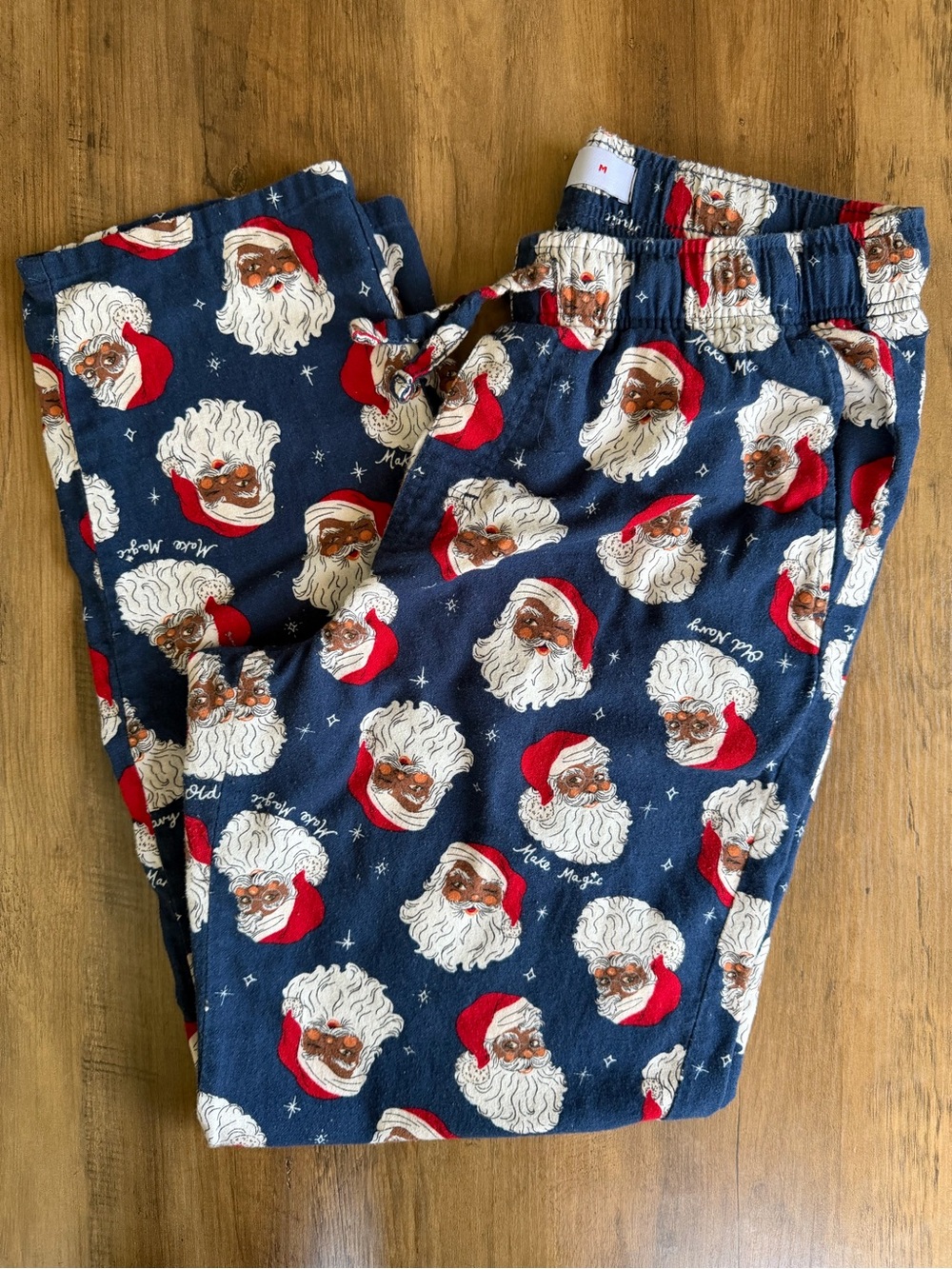 Old Navy Blue Santa Print Pajama Pants Medium